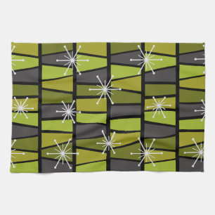 Linge De Cuisine MCM géométrique Vert olive Abstrait