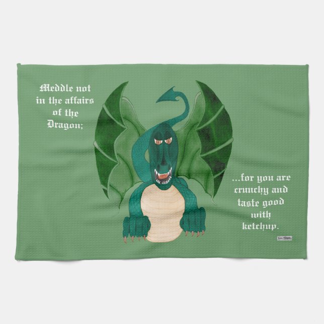 Linge De Cuisine Médaille pas - Dragon Funny (Horizontal)