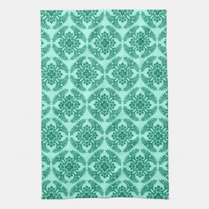 Linge De Cuisine Médaillon japonais Motif, Aqua et Turquoise Ki