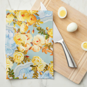 Linge De Cuisine Médaillons et Roses