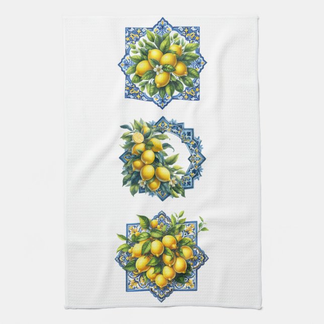 Linge De Cuisine Mediterranean Lemons Kitchen Towel (Vertical)