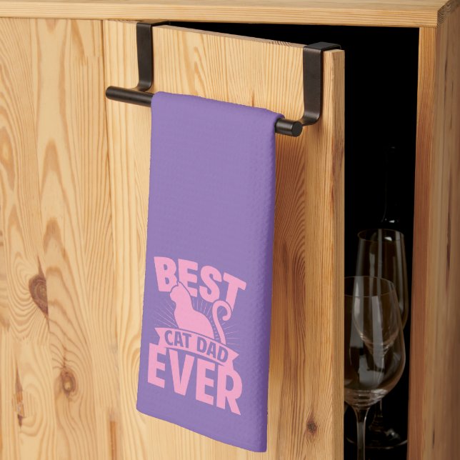Linge De Cuisine Meilleur Chat Papa Jamais - Chat Silhouette (Pliage en tiers)