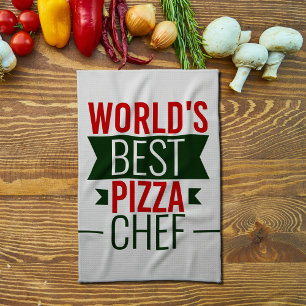 Linge De Cuisine Meilleur chef de pizza du monde - rouge blanc vert