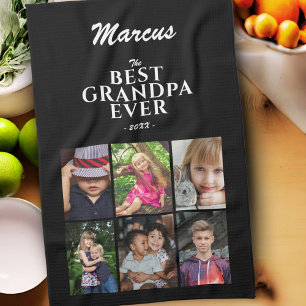Linge De Cuisine Meilleur grand-père Famille Keepsaké 6 Photo Colla