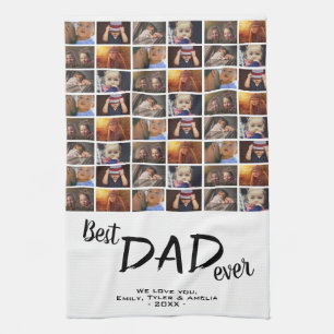 Linge De Cuisine Meilleur papa 6 Photo Collage Famille Photo Motif