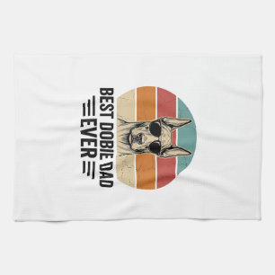 Linge De Cuisine Meilleur papa Dobie vintage Doberman T-shirt_1