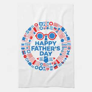 Linge De Cuisine Meilleur Papa Ever Bleu Rouge Cadeau Graphique pou