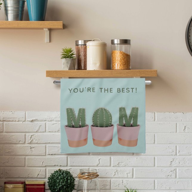 Linge De Cuisine Meilleur Plante Cactus Maman Cuisine Turquoise Ser (You're the best cactus mom!)