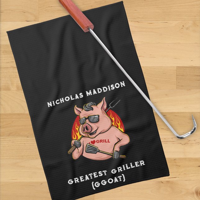 Linge De Cuisine Meilleure Mascotte de Cochon Griller Personnalisée (Créateur téléchargé)