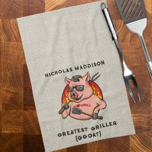 Linge De Cuisine Meilleure Mascotte de Cochon Griller Personnalisée