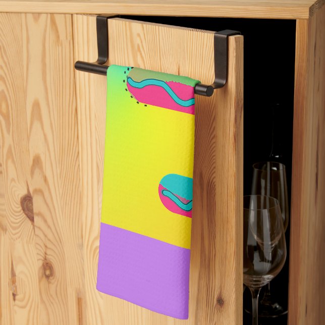 Linge De Cuisine Melange Geo Arc-en-ciel     (Pliage en tiers)