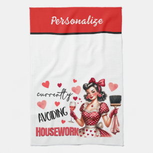 Linge De Cuisine Ménagère Glamour Rétro 50 Humour Drôle et Sarcasti