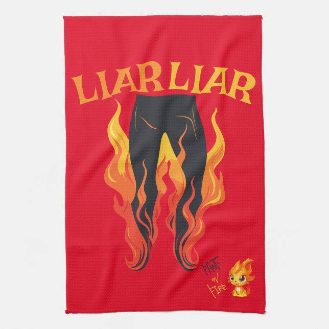 Linge De Cuisine Menteur, menteur, Pant est en feu (Vertical)