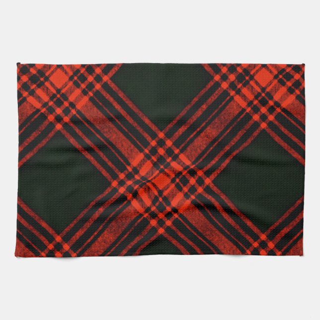 Linge De Cuisine Menzies Chasse Antique Tartan Plaid Scottish (Horizontal)
