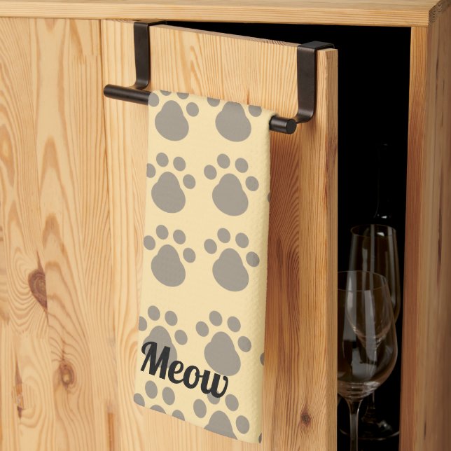 Linge De Cuisine Meow, Paw Prints (Pliage en tiers)