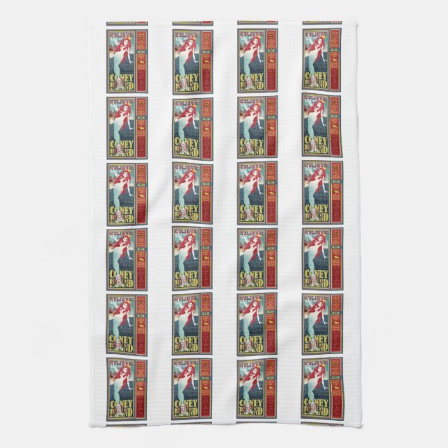 Linge De Cuisine mermaides de coney island (Vertical)