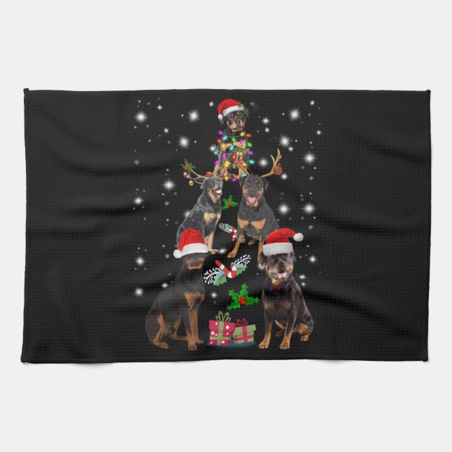 Linge De Cuisine Merry chrismas mon petit rottweiler (Horizontal)