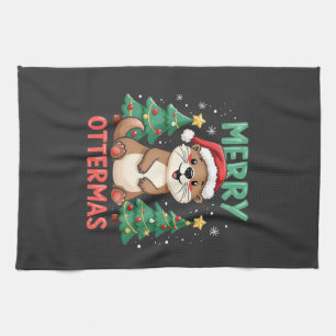 Linge De Cuisine Merry Ottermas Funny Otter Animal Amateurs de Noël