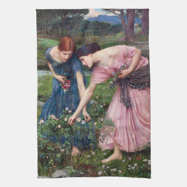 Linge De Cuisine Mesdames Picking Roses, John William Waterhouse (Vertical)