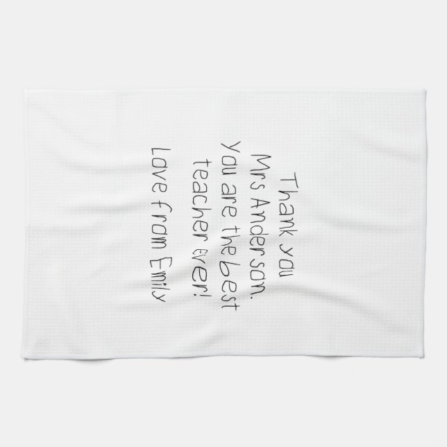 Linge De Cuisine Message de votre enfant Écriture manuscrite Cadeau (Horizontal)