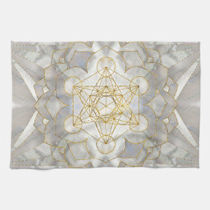 Linge De Cuisine Métatron's Cube in lotus Sacred Geometry