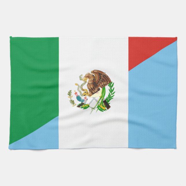 Linge De Cuisine mexique guatémala symbole du pays à demi-drapeau (Horizontal)
