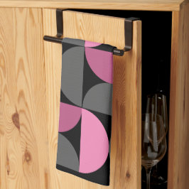 Linge De Cuisine Mi-siècle moderne rose, noir et gris