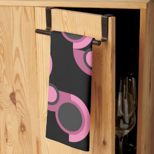 Linge De Cuisine Mi-siècle moderne rose, noir et gris