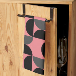 Linge De Cuisine Mi-siècle moderne rose noir et gris