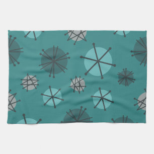 Linge De Cuisine Mi-Siècle Moderne Starburks Turquoise