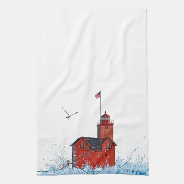 Linge De Cuisine Michigan Big Red Lighthouse (Vertical)
