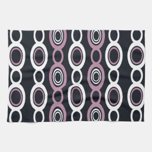 Linge De Cuisine Mid Century Chaîne Moderne Liens Mauve Blanc