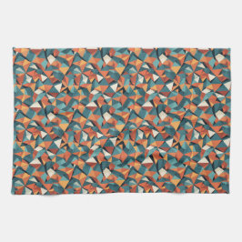 Linge De Cuisine Mid-Century Geometric Teal & Orange Pattern