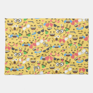 Linge De Cuisine mignon émoji amour entend baiser sourire motif