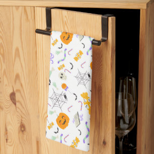 Linge De Cuisine Mignon Halloween bonbons et citrouilles sans coutu