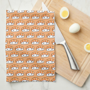 Linge De Cuisine Mignon motif sans couture de nigiri sushi Kawaii