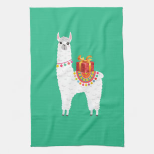 Linge De Cuisine Mignonne lama de Noël de l'Alpaga