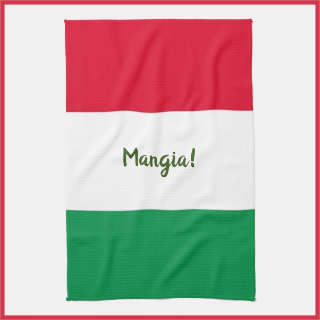 Linge De Cuisine Mignonne Mangia ! Drapeau rouge blanc et vert ital (https://www.zazzle.com/store/capricepetit)