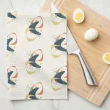 Milieu de siècle Charbon Orange Jaune Atomique