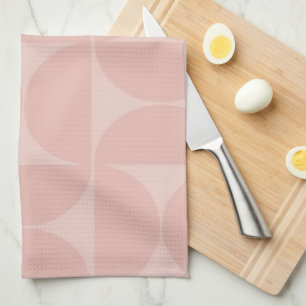 Linge De Cuisine Milieu du siècle moderne Motif Abstrait rose pâle
