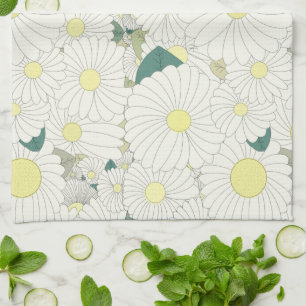 Linge De Cuisine Mille Mille Marguerites Jaunes