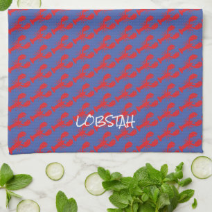 Linge De Cuisine Mini Homards Rouges Maine LOBSTAH Slang Preppy Blu