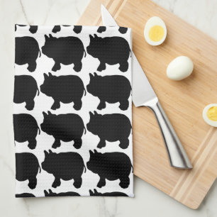 Linge De Cuisine Mini silhouette noire de porc