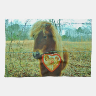 Linge De Cuisine Miniature cheval Brown Valentine Heart