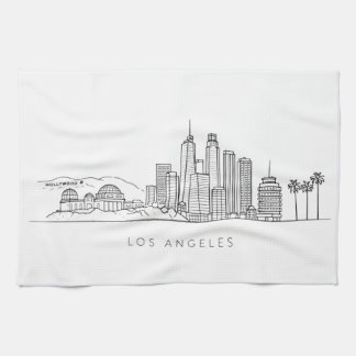 Linge De Cuisine Minimalist Los Angeles Skyline Illustration