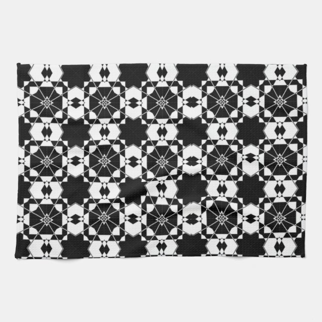 Linge De Cuisine Minimalist retro check pattern – Monochrome design (Horizontal)