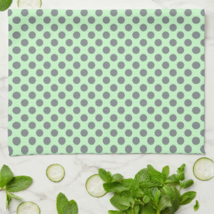 Linge De Cuisine Mint Green avec Grey Pois par Shirley Taylor