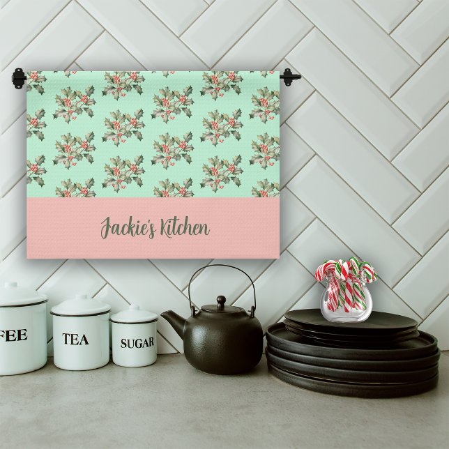 Linge De Cuisine Mistletoe couleur Macaron de Noël (Créateur téléchargé)