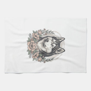 Linge De Cuisine Modèle de chemise à portrait floral Husky vintage_