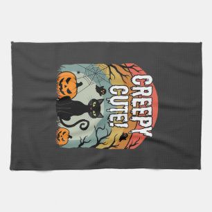 Linge De Cuisine Modèle de citrouille de chat noir mignon effrayant